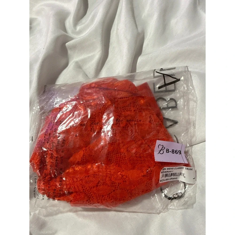 Cosabella Premium‎ Italian Lace Men's Trunks Bold Orange Size L